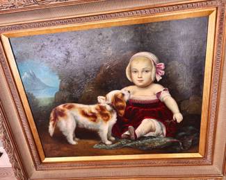 Museum Quality Giglee With Heavy Gold Frame