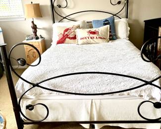 Unique Wrought Iron Queen Headboard and Footboard