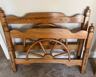 Vintage wagon wheel twin bed 