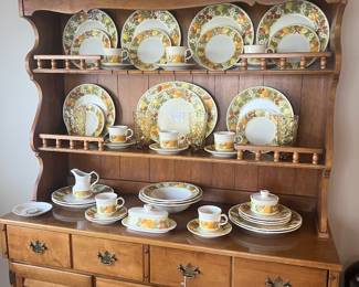 Mid Century cupboard and Metlox China 