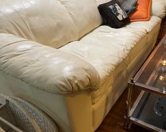 Hickory leather sleeper sofa