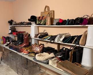 shoes and purses and scarves and belts