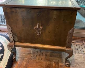 victorian brass coal box