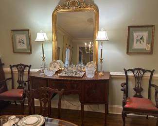 Large Gilded Mirror & Sideboard