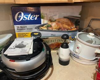Largest 18 quart Roaster Oven by Oster New in box & George Forman indoor Grill