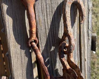 Antique primitive snaffle bit & Vintage Iron Hook
