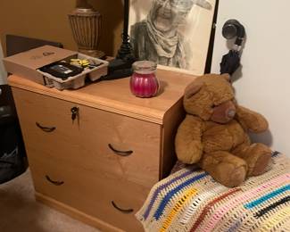 Wooden locking file cabinet