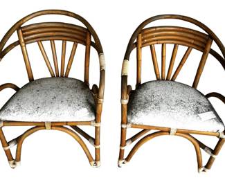 Vintage Rattan Bamboo Accent Chairs