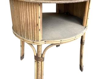 Round Rattan Outdoor Side Table