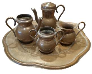 Miniature Copper Tea Set