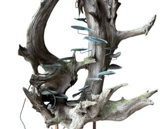 Natural Wood Metal Fountain
