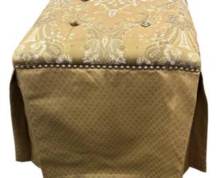 Gold Upholstered Ottoman