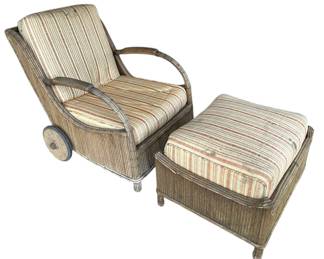 Rattan Outdoor Chair and Ottoman