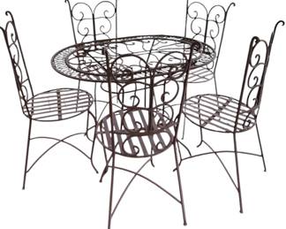 Rustic Iron Patio Table Chairs