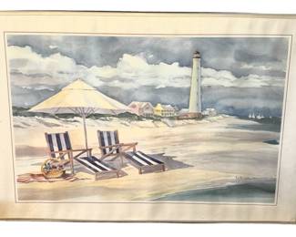 Leslie Lane 1991 Beach Scene Print