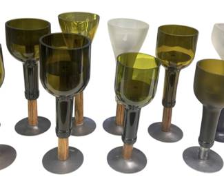 Upside Down Cut Wine Bottle Candle Holders