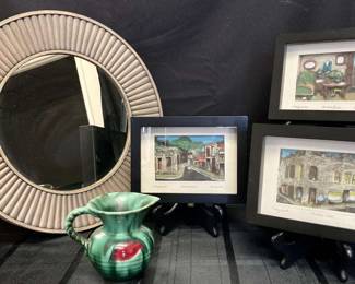 CT588Shadowbox Bas Relief Art Pieces And Mirror