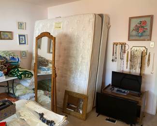 Full Length Mirror, Simmons King Size Bed, Tvs