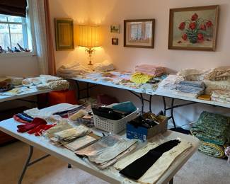 Linens, Quilts, Vintage Gloves, Art Work