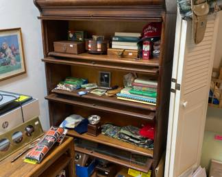 Antique Barrister Bookshelves, Dominoes, Golf Items