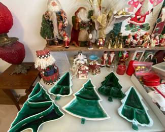 Christmas Tree Platters, Santas
