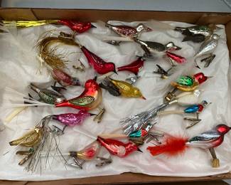 Antique Bird Christmas Ornaments