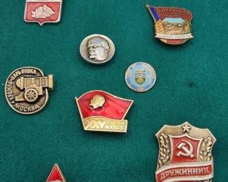 LOT OF 10 USSR VINTAGE PINS. RARE COLLECTION