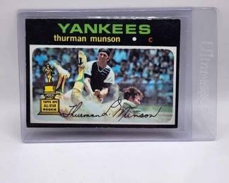 THURMAN MUNSON ROOKIE TOPPS CARD.