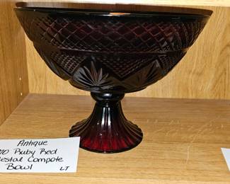 RUBY RED COMPOTE BOWL