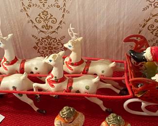 Vintage Santa and Reindeer