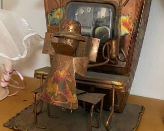 Vintage Mechanical Metal Piano Player