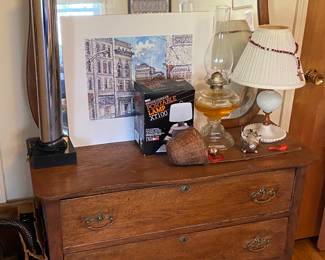 Oak Dresser and Mirror