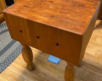 Small Butcher Block Table (Not a Completely Solid Butcher Block)