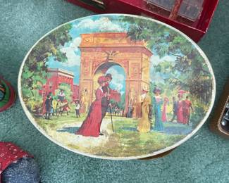 vintage sewing basket tin 