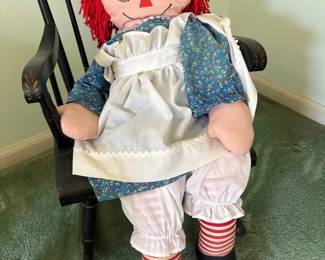 Vintage 1960s Knickerbocker Raggedy Ann Doll 32" 