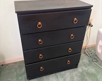 Black Wooden 4 drawer dresser