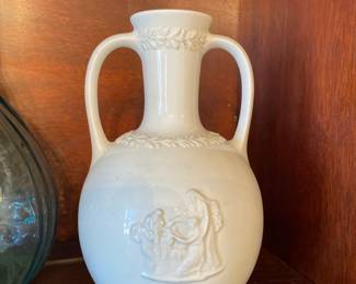 wedgewood cream on cream handled vase 