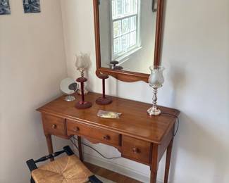 Cherry Vanity Table and Mirror 