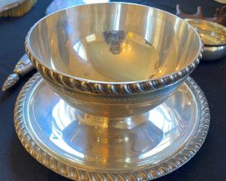 international silver company spring floral plate and bowl
