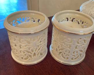 vintage lenox pierced china votive tea light holder 