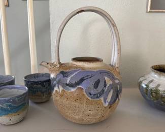 Hand made pottery teapot 