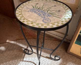 Iron Base Tile Top Round Table 