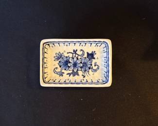 Delft Blue Hand Painted Trinket Dish 