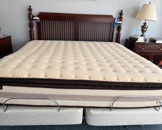 Stanley king Bed with lift kit and Casper Reflections Mattress