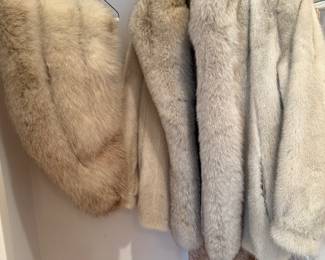 Fur Coat and Stole Collar. Coat is a Large to  XL Buy them both $300