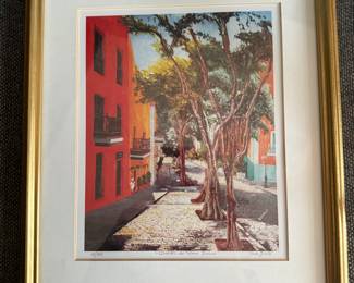 Caieta De San Juan, Lithograph numbered 64/200 Beautifully framed, brought back from San Juan Puerto Rico. Buy it now $18