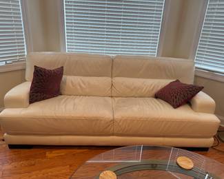 Chateau Dax Italian Leather sofa 86"L x 34"T x 40"d BUY IT NOW $700