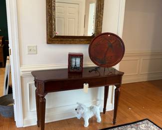 Console Table, Mirror, Photo Album, Decorative Plate