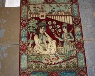 Persian Poem Rug w/ paper 2' x 32"