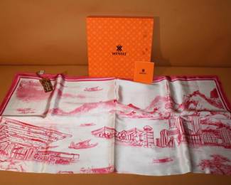 Wensli Rose/cream Silk Scarf NIB with tags